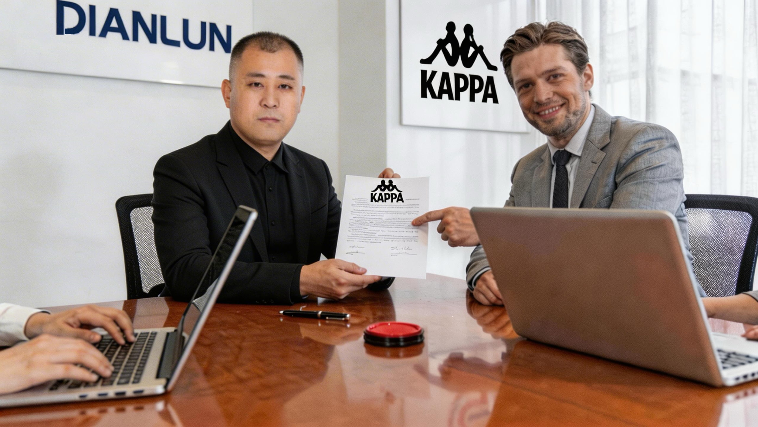 Close-up of two business professionals shaking hands to seal a deal in a modern office environment
