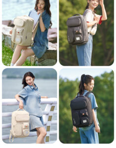 Slim Durable  Oxford Backpack, Multi-Pocket Commuter Backpack for Men & Women
