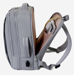 Stylish and textured business backpack with a shockproof laptop compartment for enhanced protection