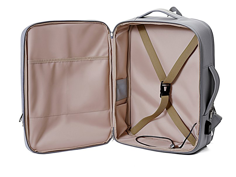 Stylish and textured business backpack with a shockproof laptop compartment for enhanced protection