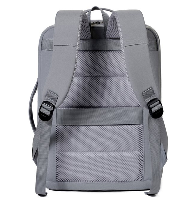 Stylish and textured business backpack with a shockproof laptop compartment for enhanced protection