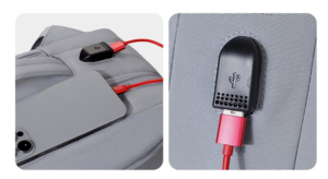 Stylish and textured business backpack with a shockproof laptop compartment for enhanced protection